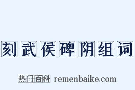 刻武侯碑阴组词是什么意思的图片